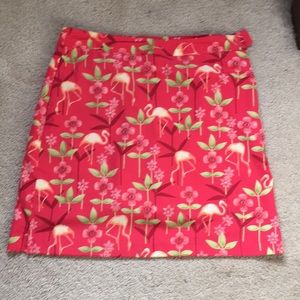 Coral/pink/green comfy skort